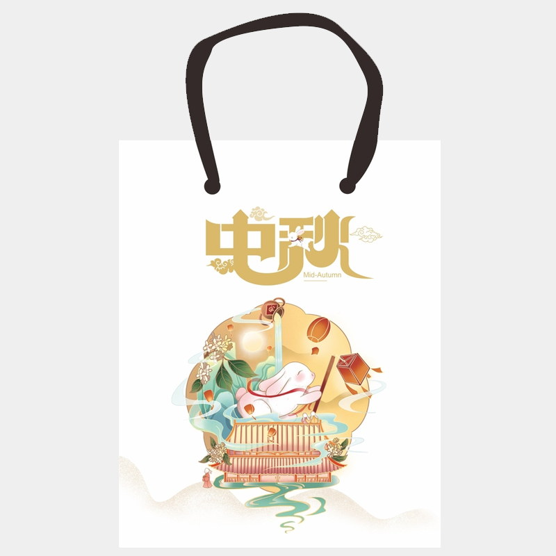 国潮风中秋月饼手提袋