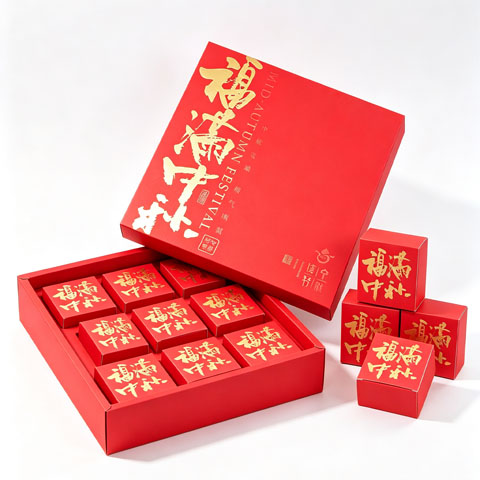 高档中秋月饼盒包装盒子空盒6粒8粒手提中秋礼品月饼礼品盒
