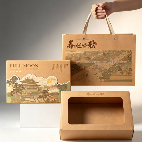2026高档送礼中秋月饼礼盒包装盒 6-8粒装冰皮流心蛋黄酥手提空盒